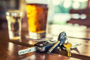 Drunk Driving Car Keys with Beer and Alcohol