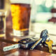 Drunk Driving Car Keys with Beer and Alcohol